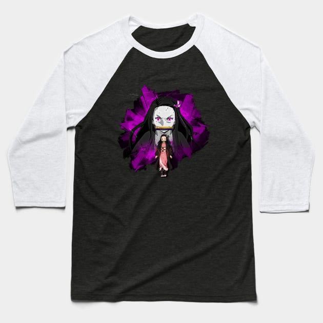 Nezuko purple night Baseball T-Shirt by Gonpachiro